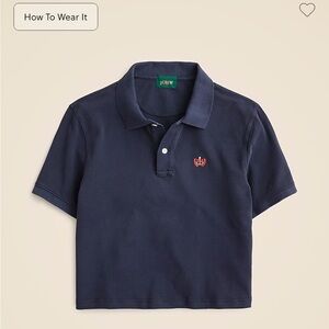 J. Crew Women’s Cropped Polo in Deep Blue
